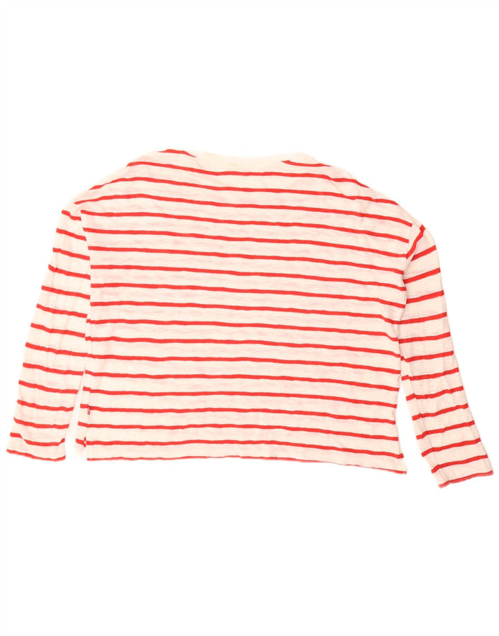 Levi's Top extragrande de manga larga para mujer UK 10 Small White Stripes