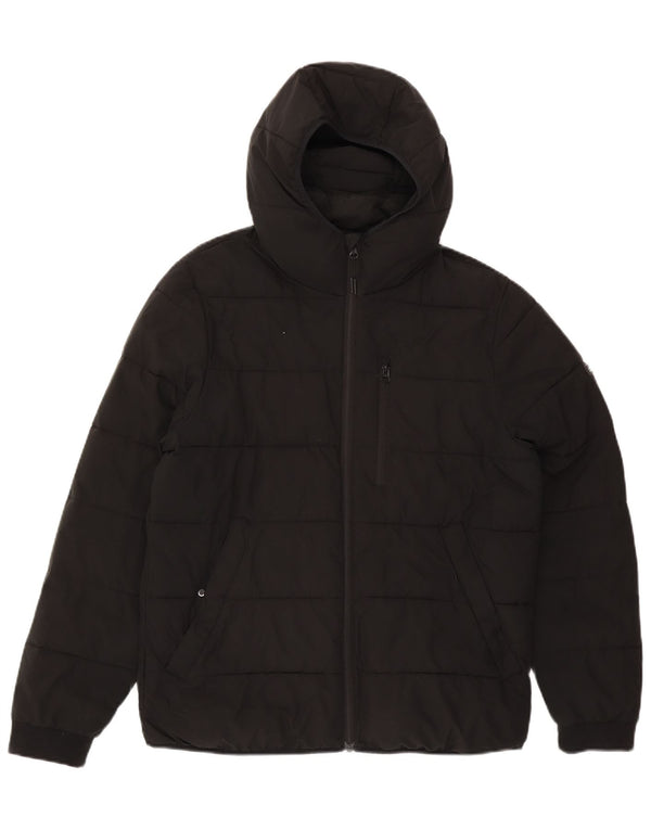 Abercrombie & Fitch Chaqueta acolchada con capucha para hombre UK 38 Medium Negro