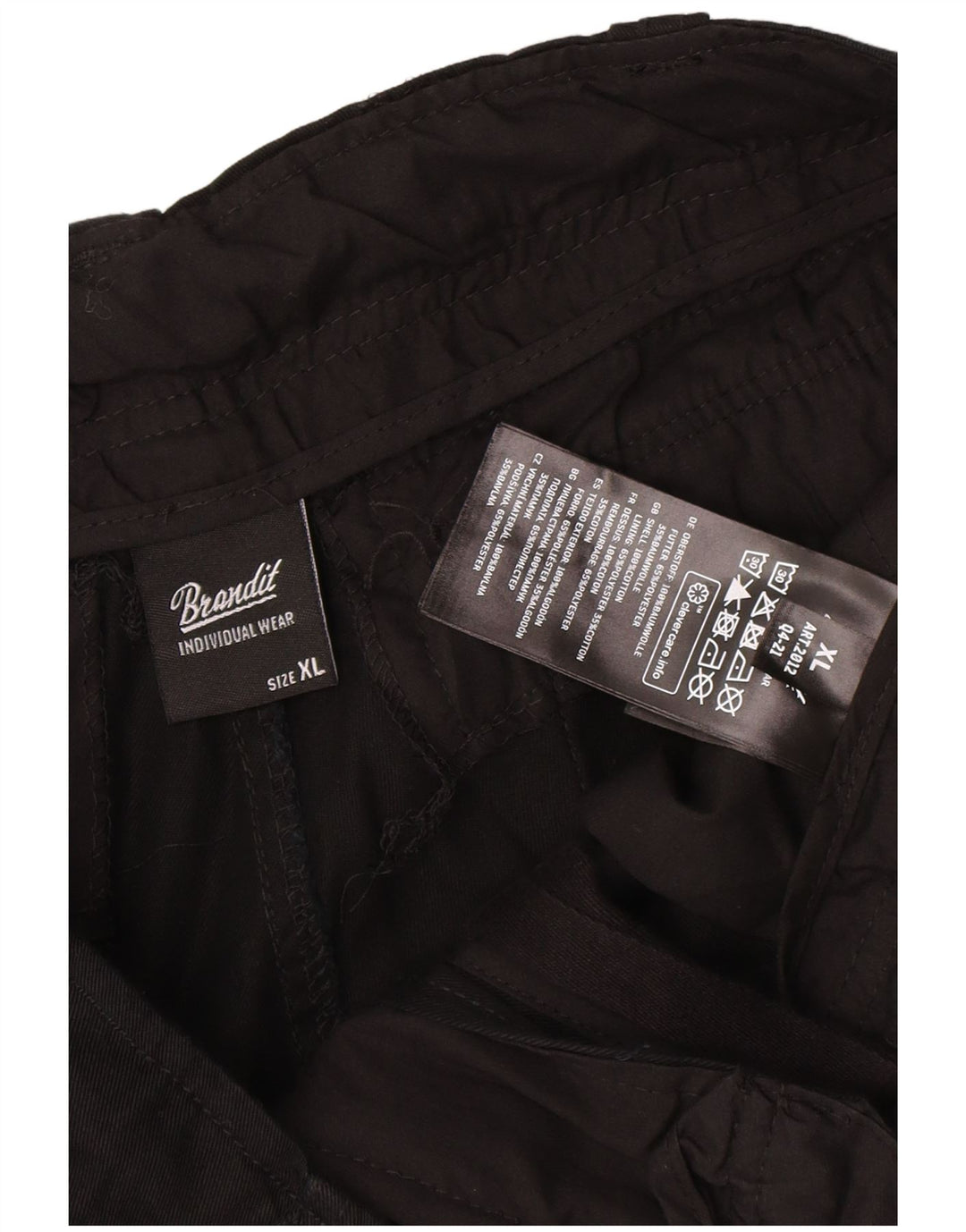 Brandit Pantalones cortos tipo cargo para hombre XL W36 Algodón negro