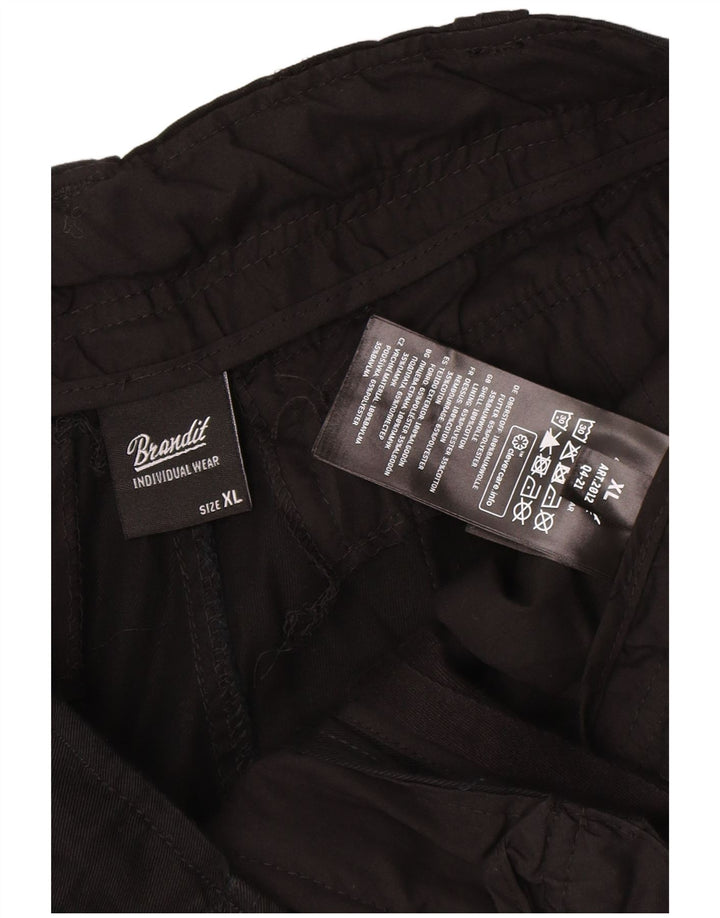 Brandit Pantalones cortos tipo cargo para hombre XL W36 Algodón negro