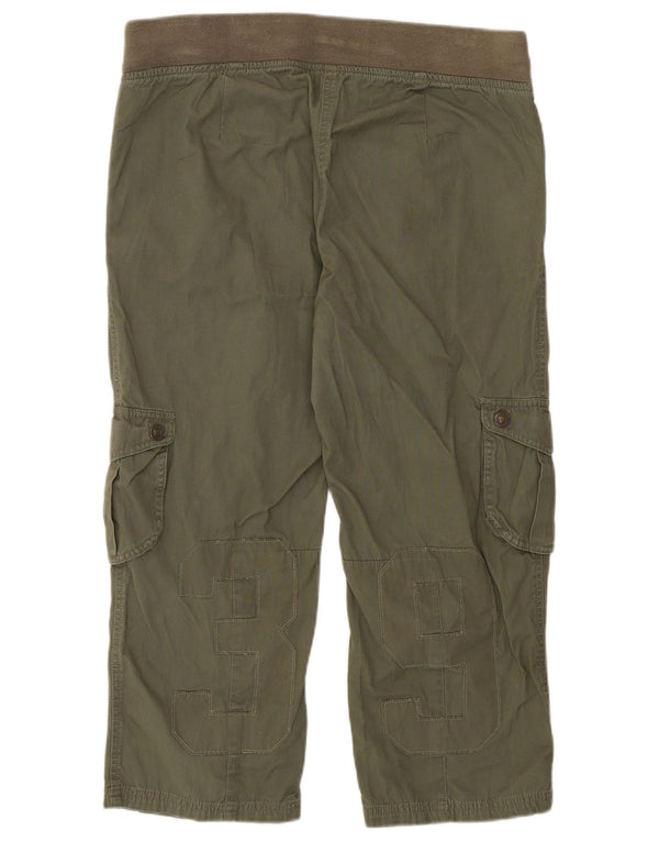 Benetton Pantalones Capri Cargo Gráficos Mujer W36 L22 Caqui