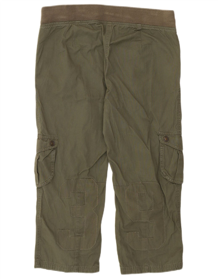 Benetton Pantalones Capri Cargo Gráficos Mujer W36 L22 Caqui