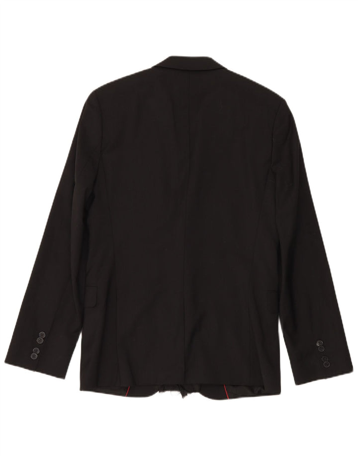 Hugo Boss Chaqueta tipo blazer de 2 botones para hombre EU 46 Small Black Wool