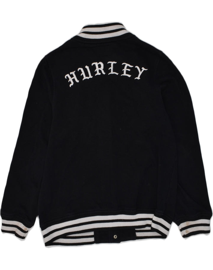 HURLEY Chaqueta universitaria gráfica para niños 11-12 años Grande Algodón negro