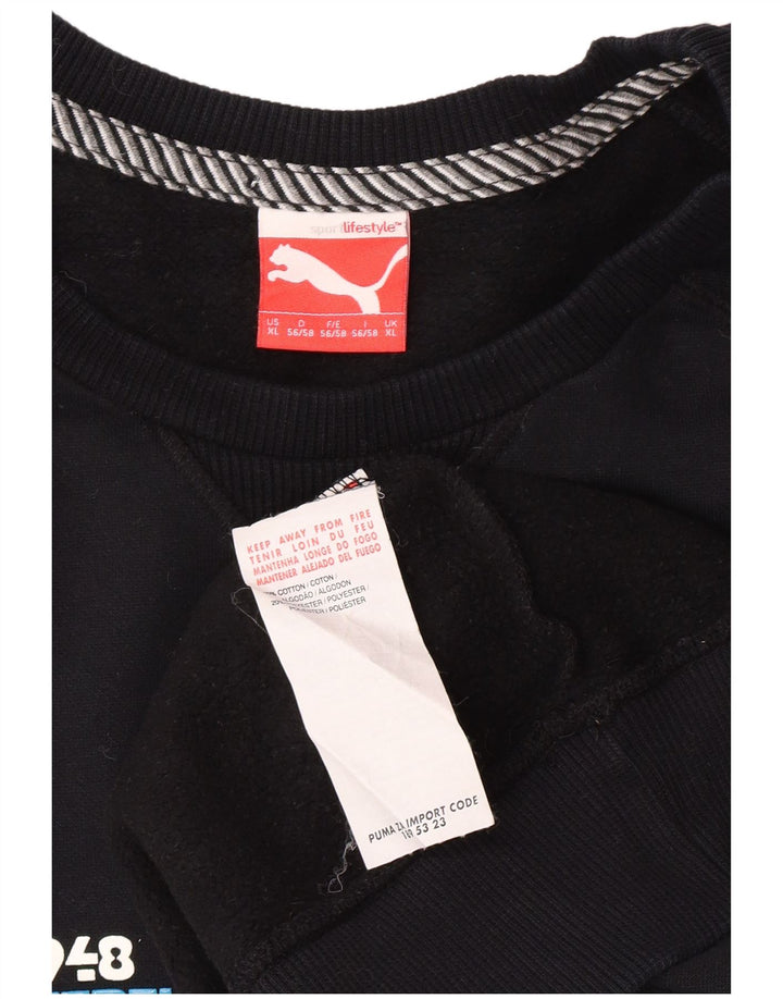 PUMA Sudadera gráfica para hombre Jumper XL Algodón negro