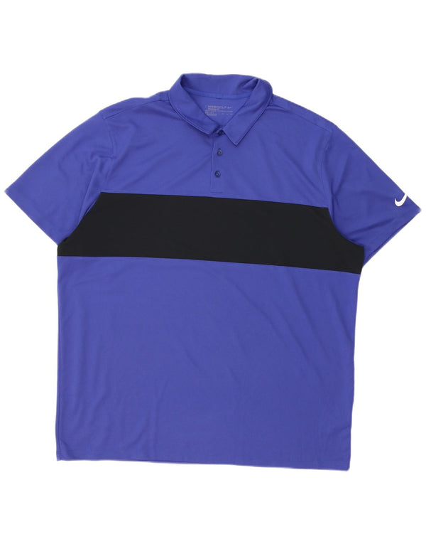 Nike Polo Dri Fit estándar para hombre, talla 2XL, color morado, poliéster