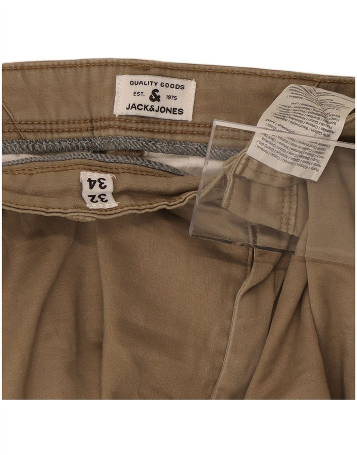 JACK & JONES Pantalón chino slim para hombre W32 L32 Algodón beige