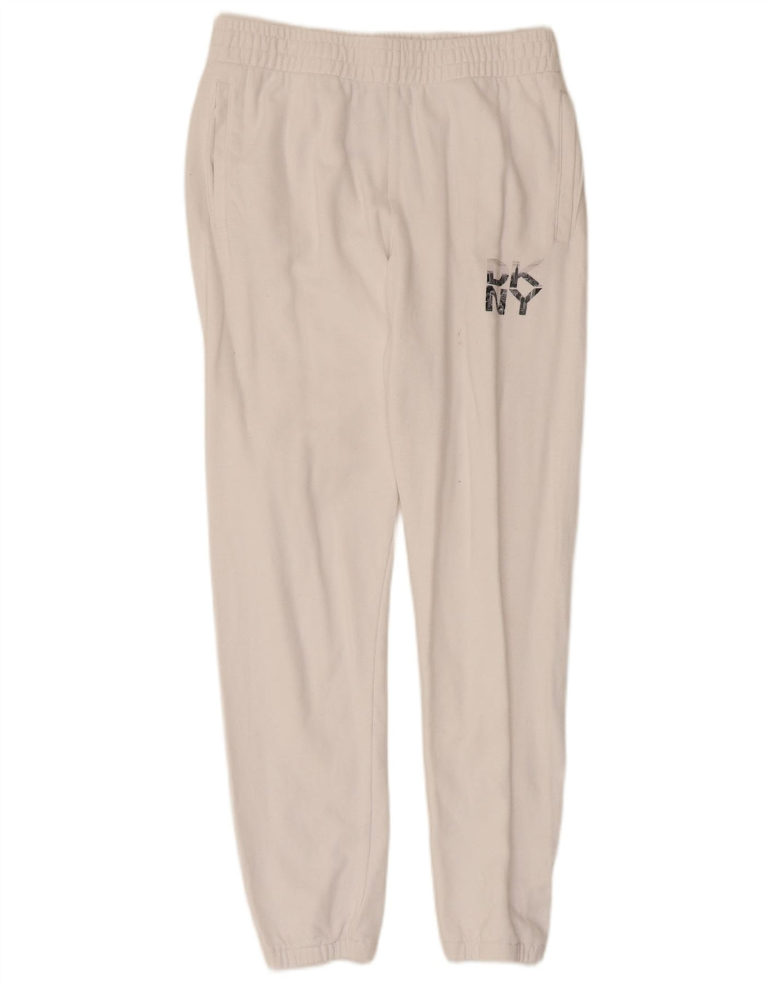 DKNY Pantalones de chándal gráficos para mujer Joggers UK 44 Algodón blanco mediano