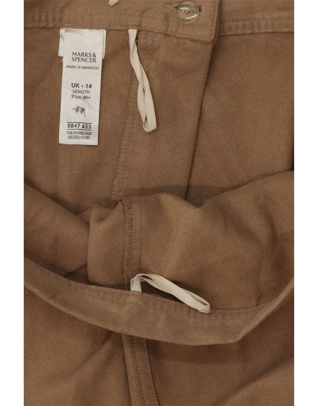 Marks & Spencer Falda trompeta para mujer Reino Unido 44 Grande W32 Poliéster marrón