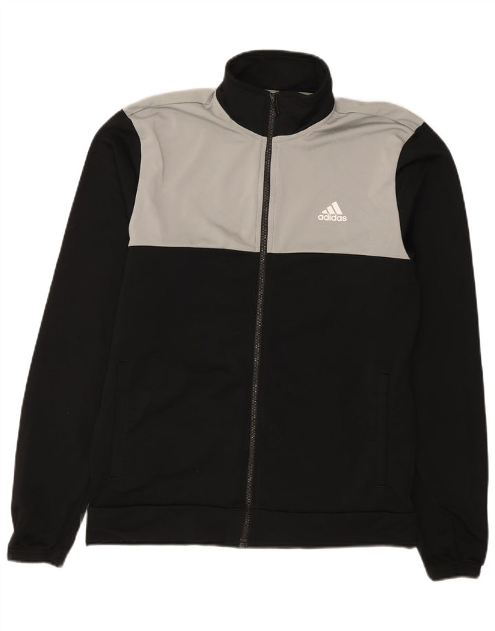 Adidas - Chaqueta de chándal para hombre, talla 40/42, poliéster negro mediano
