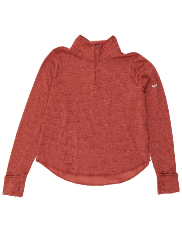 Nike Dri Fit - Chándal con cremallera y cuello para mujer, talla 40, talla grande, color rojo