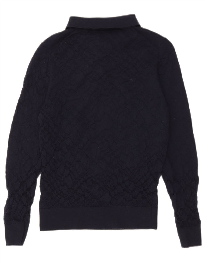 Jersey Massimo Dutti Hombre con Cuello Polo Lana Azul Marino Medio