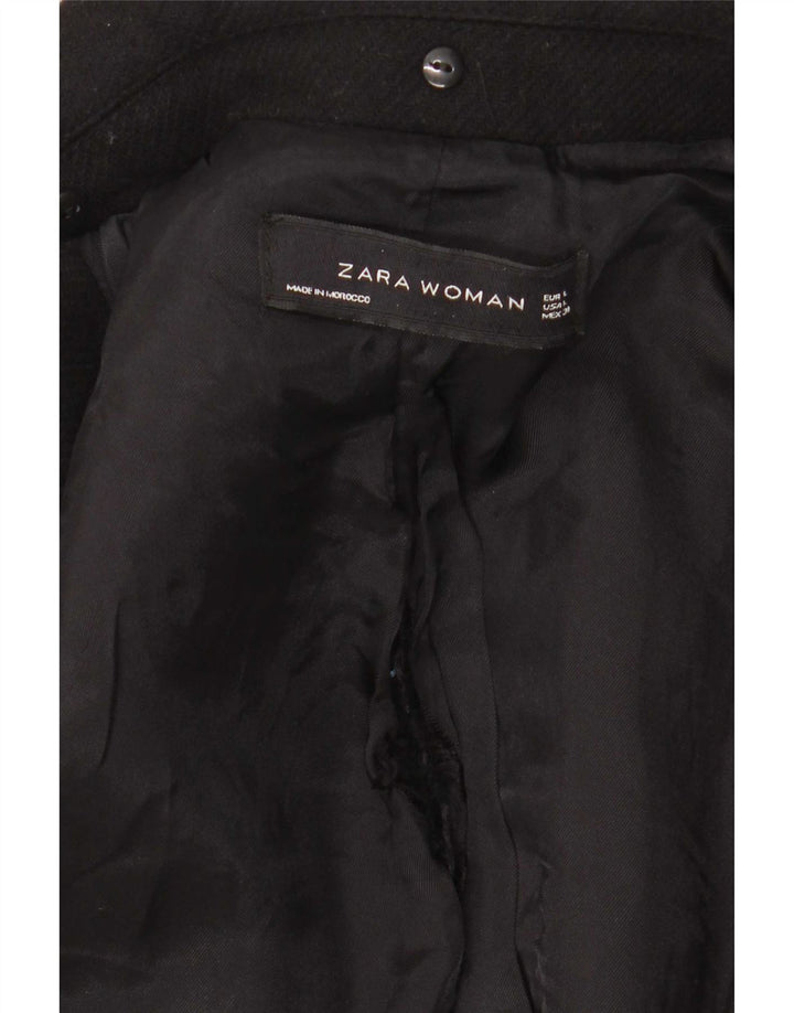 Zara Mujer Abrigo Reino Unido 44 Grande Negro
