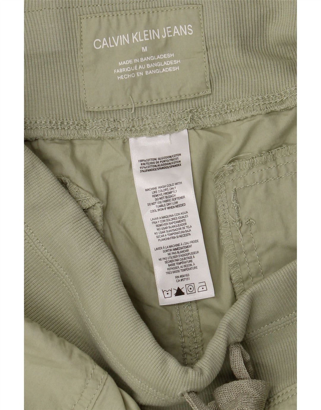Pantalones cortos chinos Calvin Klein para mujer medianos W30 algodón caqui