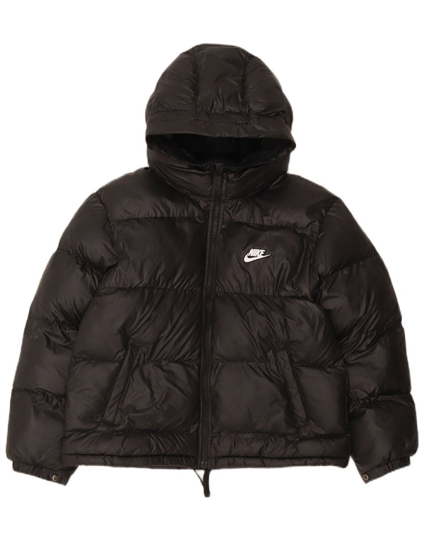 Nike Chaqueta acolchada con capucha Therma-Fit para niños 13-14 años XL Negro Poliéster