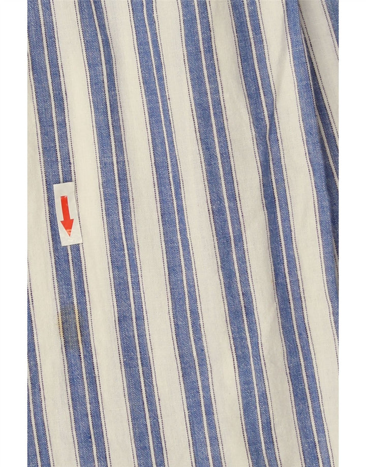 Camisa vintage para hombre XL Algodón a rayas azules