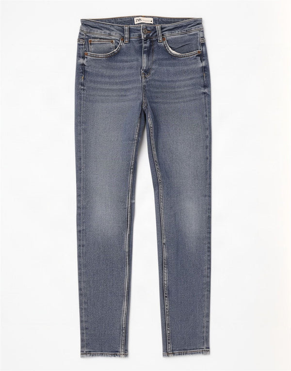 Zara Jeans Slim Mujer EU 40 Medium W30 L28 Algodón Azul