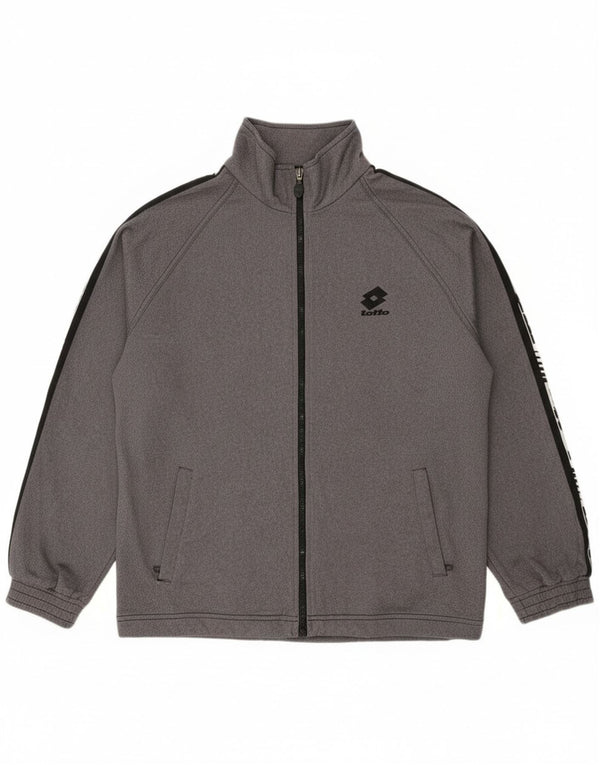 Lotto Mens Graphic Chándal Top Chaqueta UK 38/40 Gris Medio Colorblock