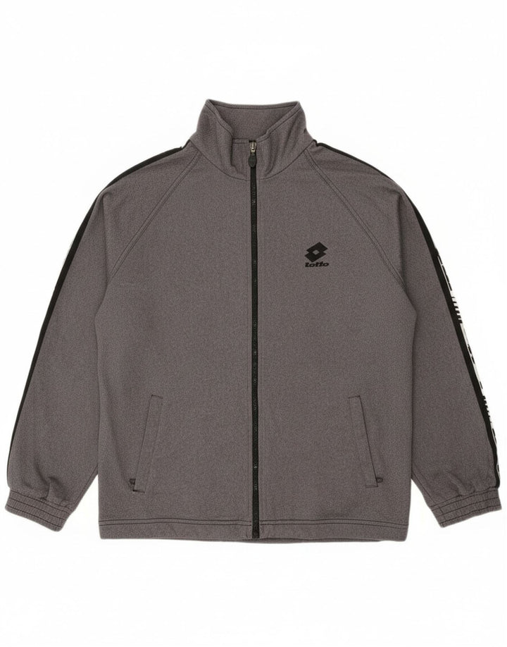 Lotto Mens Graphic Chándal Top Chaqueta UK 38/40 Gris Medio Colorblock