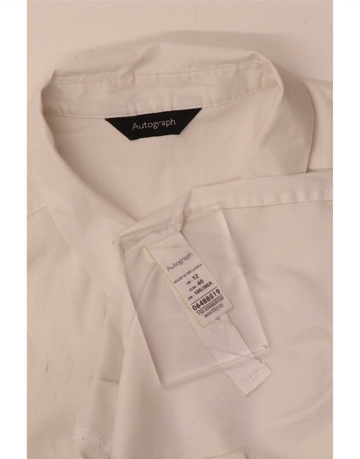 Marks & Spencer Camisa autógrafo para mujer Reino Unido 12 Algodón blanco mediano