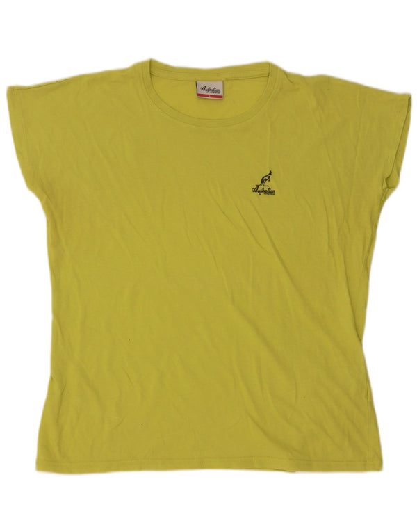 AUSTRALIAN L'ALPINA Camiseta para mujer Top UK 16 Grande Amarillo