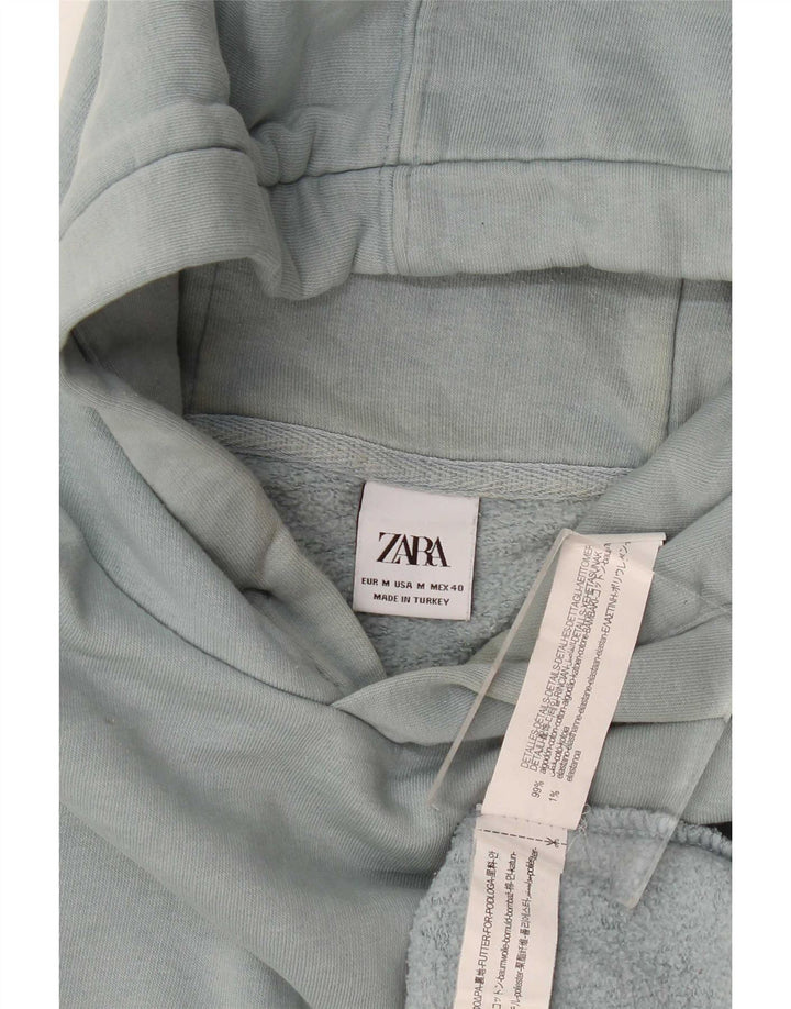 Zara Hombre Sudadera Con Capucha Jersey Azul Medio Algodón