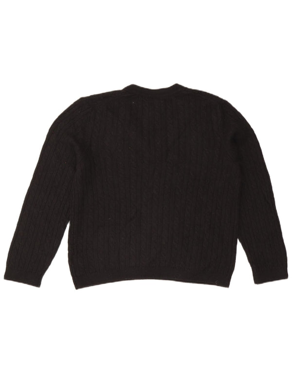 TOMMY HILFIGER Suéter tipo jersey con cuello en V para mujer UK 44 Mediano Nylon negro