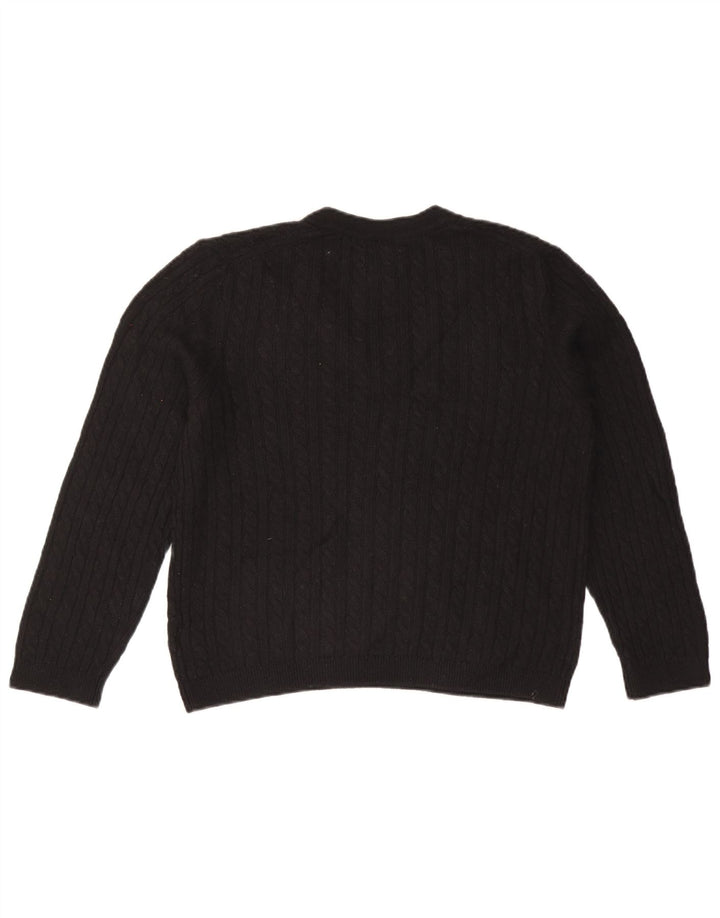 TOMMY HILFIGER Suéter tipo jersey con cuello en V para mujer UK 44 Mediano Nylon negro