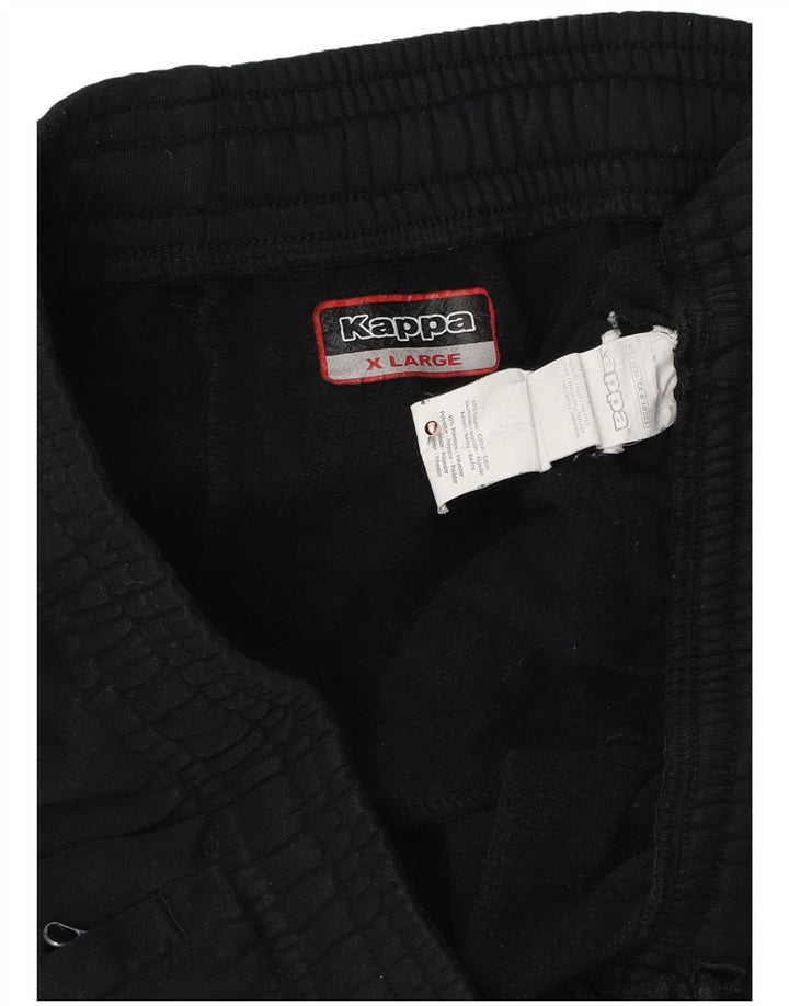 KAPPA Hombre Pantalones De Chándal Gráfico Joggers XL Algodón Negro
