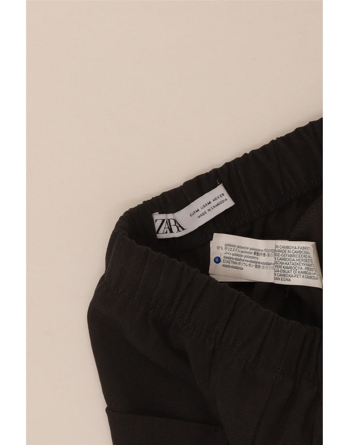 ZARA Mujer Pantalón Chino De Pernera Ancha UK 42 Poliéster Gris Medio