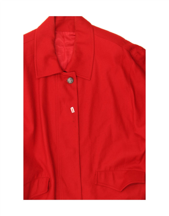 VINTAGE Womens Overcoat IT 48 XL Red Wool Vintage Vintage and Second-Hand Vintage from Messina Hembry 