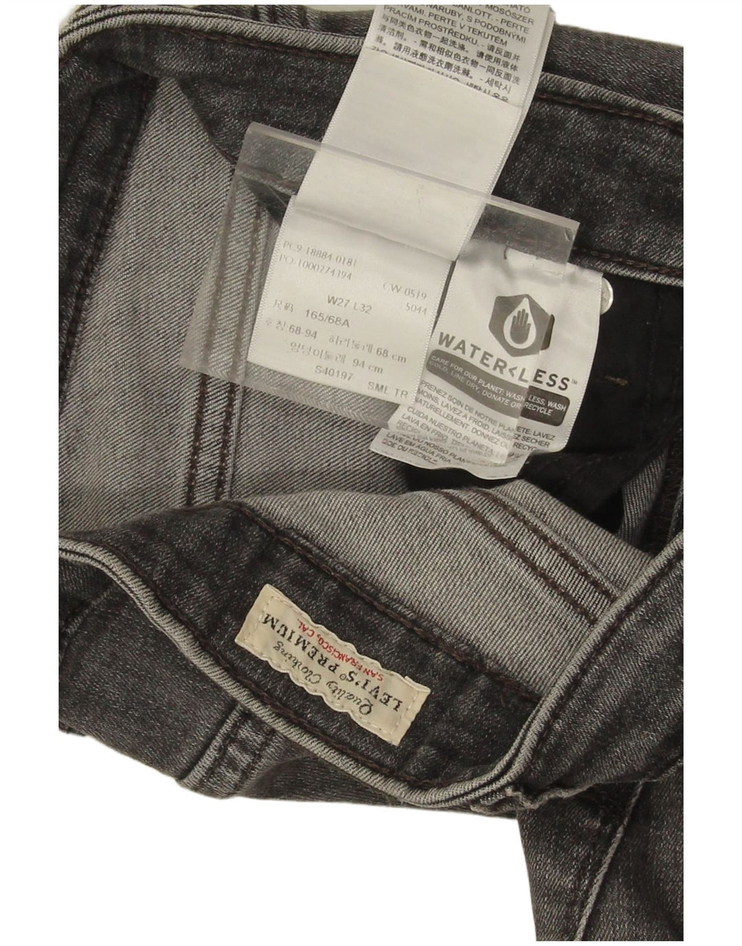 Levi's Mujer 712 Slim Jeans W27 L31 Algodón Gris