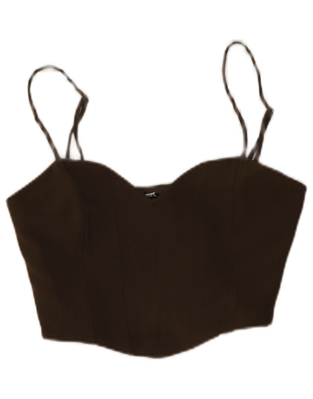 Zara Mujer Crop Cami Top UK 42 Marrón Medio