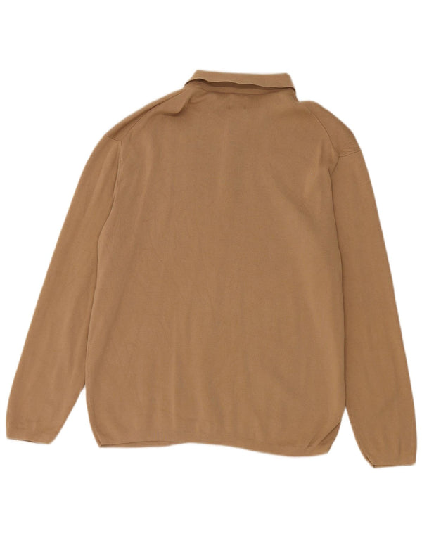 Zara Hombre Polo Cuello Jersey Jersey Grande Algodón Beige
