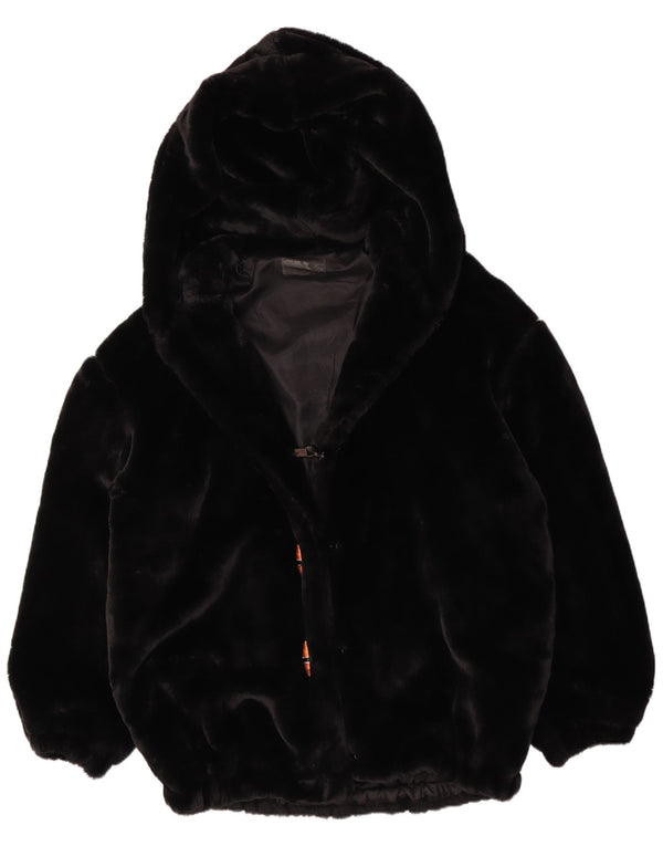 Chaqueta cortavientos vintage con capucha y ajuste relajado para mujer UK 44 Medium Black