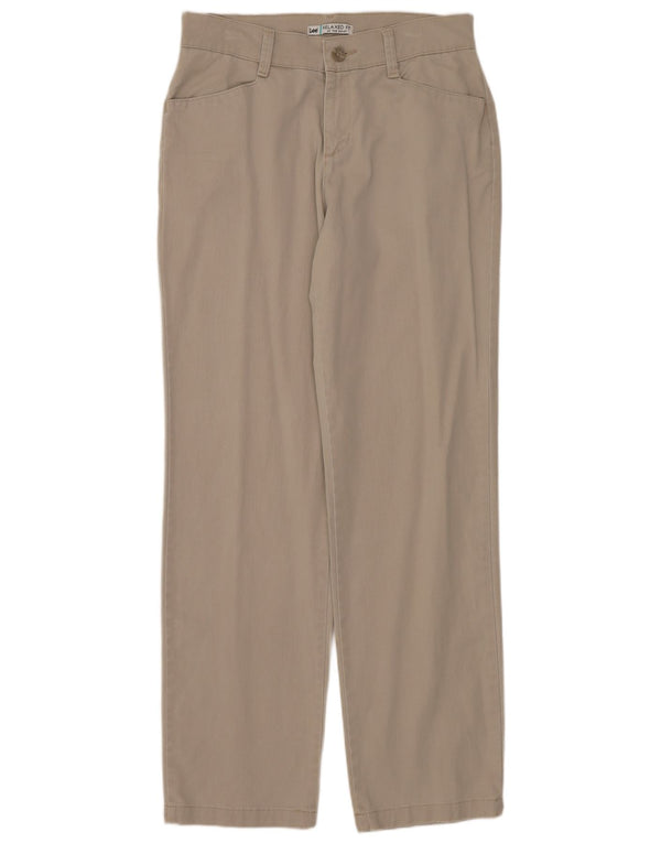 LEE Pantalones casuales de ajuste relajado para mujer US 6 Medium W30 L30 Algodón beige