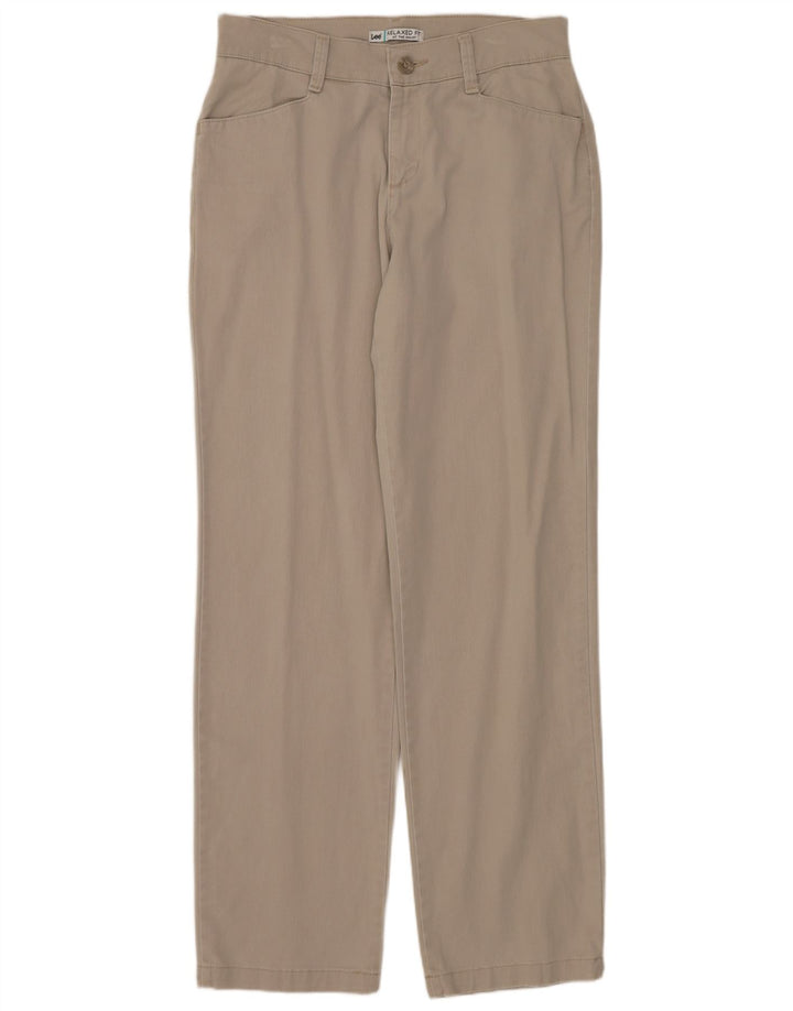 LEE Pantalones casuales de ajuste relajado para mujer US 6 Medium W30 L30 Algodón beige