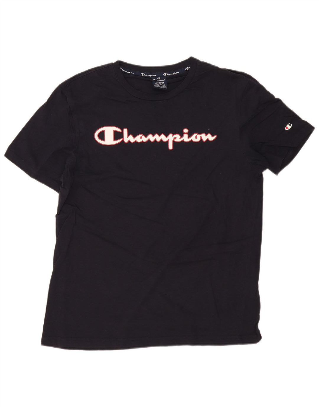 CHAMPION Camiseta gráfica para hombre Top Medium Azul marino Algodón