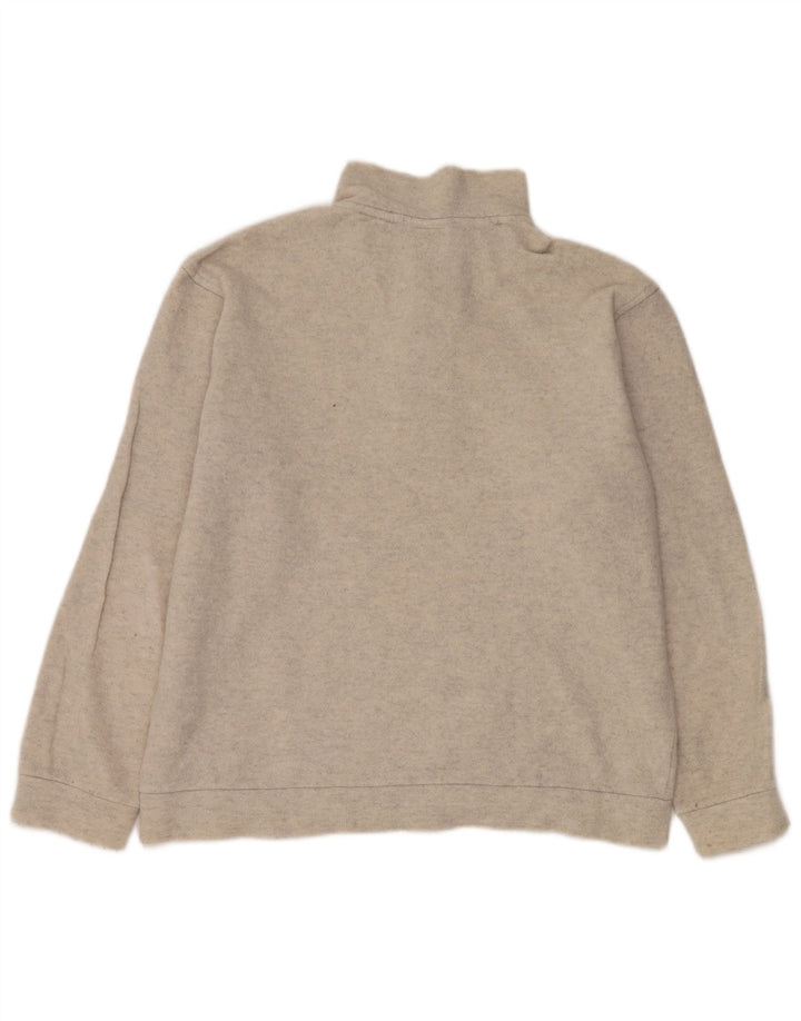 Lacoste Jersey con cuello y botones para hombre, talla 5, lana moteada de color beige grande