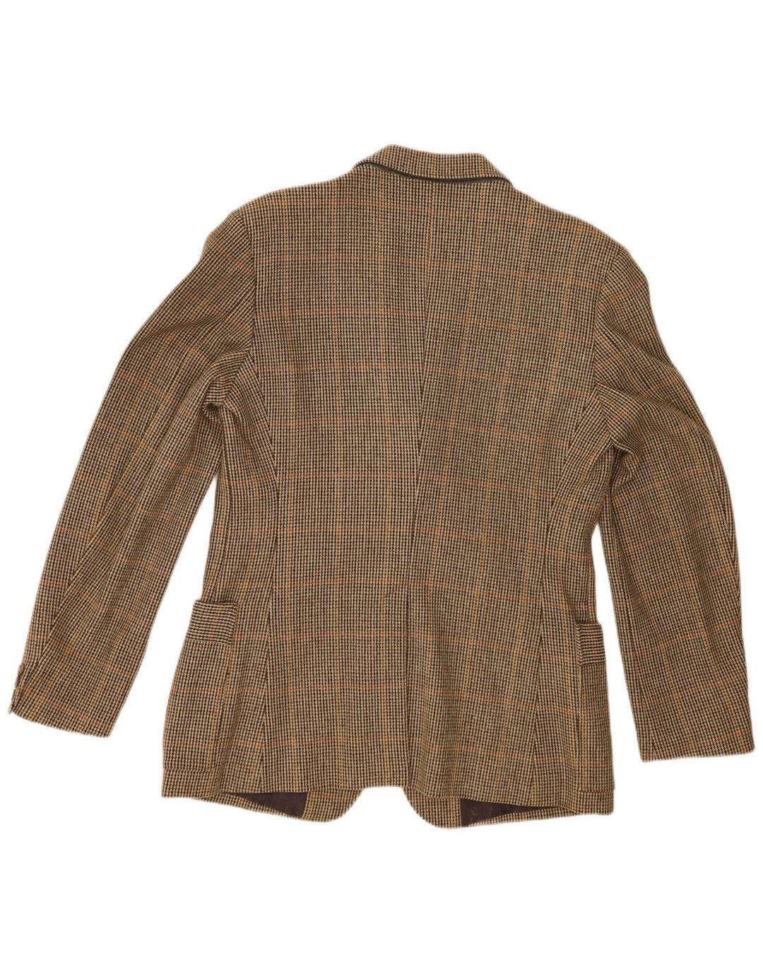 Vintage Hombres 3 Botones Blazer Chaqueta Reino Unido 38 Medium Khaki Check