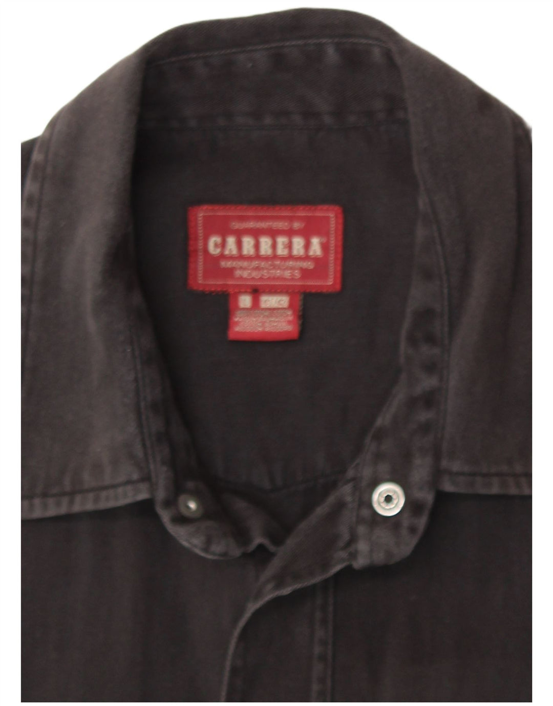 Carrera Camisa Regular Fit para Hombre Grande Algodón Negro Western