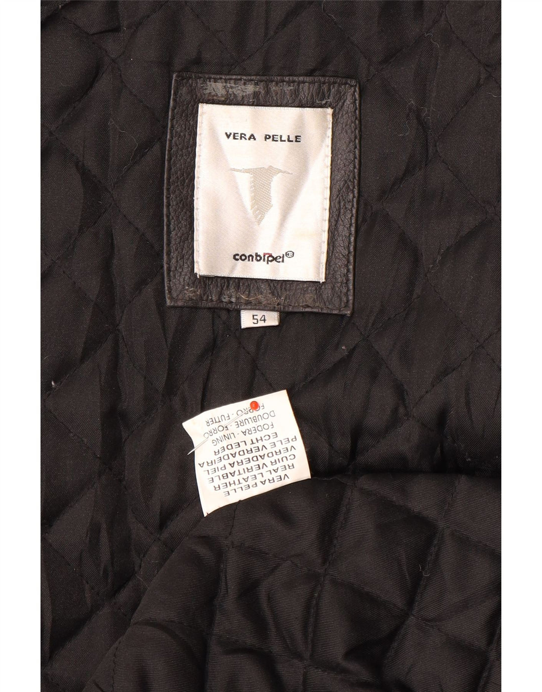 Conbipel Chaqueta De Cuero Hombre Talla 54 XL Cuero Negro