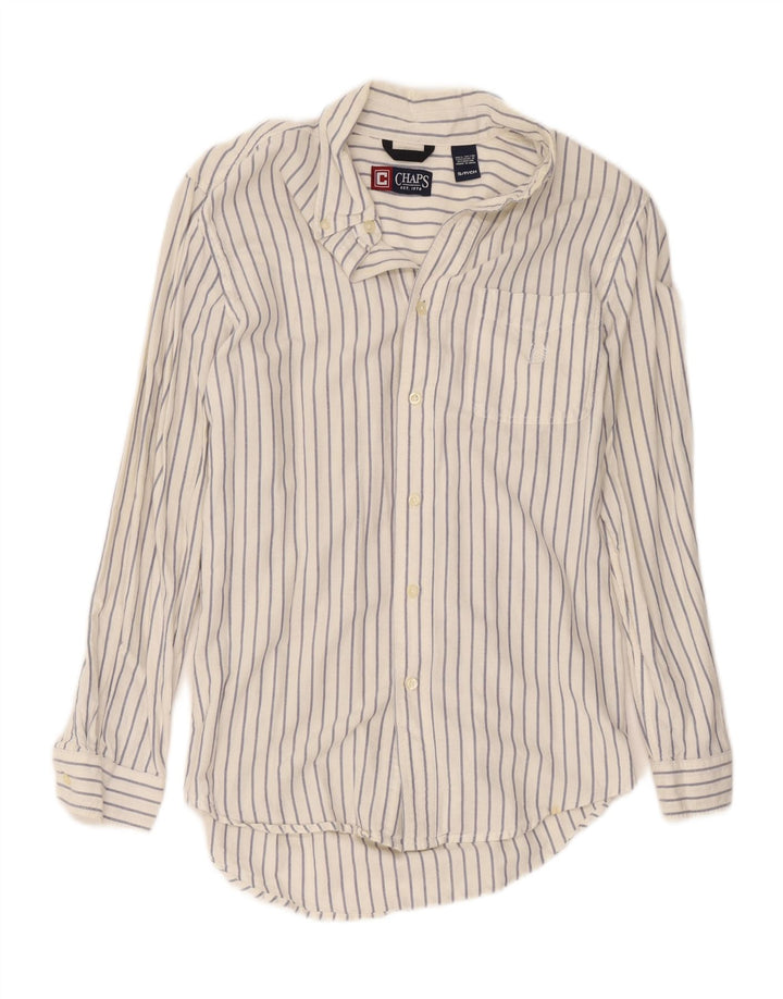 Chaps Camisa para hombre pequeña de algodón a rayas blancas