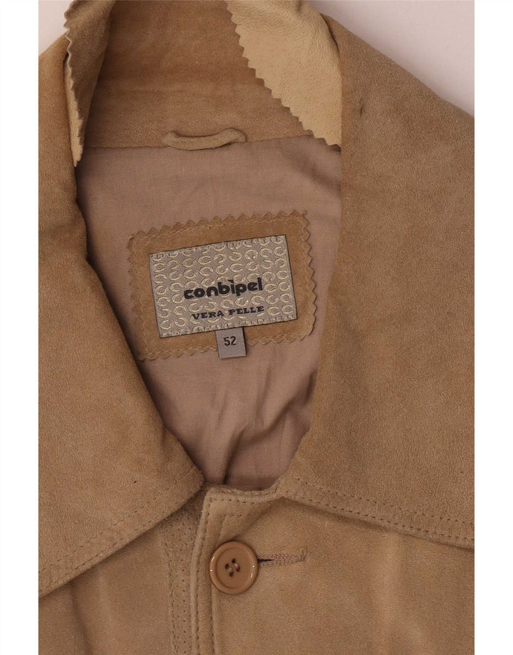 Conbipel Chaqueta utilitaria de ante para hombre IT 52 XL Cuero marrón