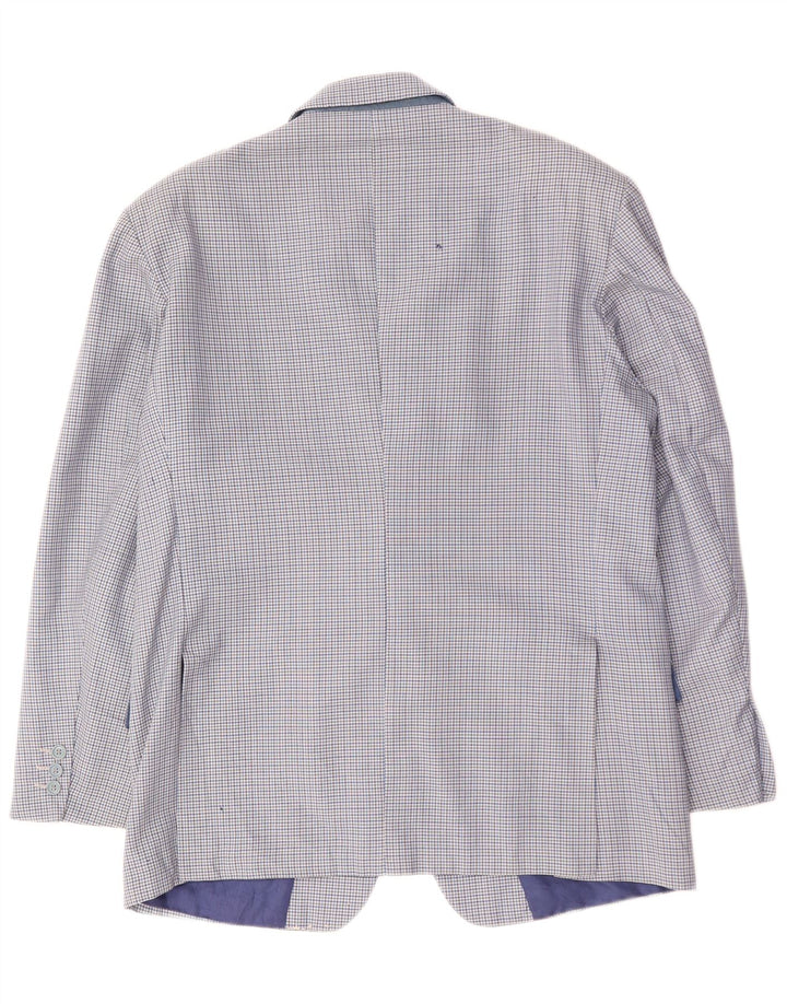 VINTAGE Chaqueta Blazer de 2 Botones para Hombre IT 50 Lana de Cuadros Azul Grande