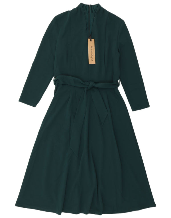 Phase Eight Vestido acampanado de manga 3/4 para mujer UK 42 Poliéster verde medio