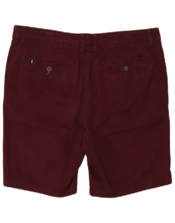Crew Clothing Pantalones cortos chinos para hombre W36 Algodón burdeos grande