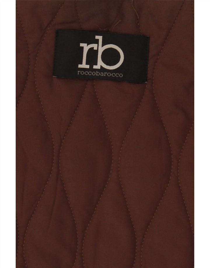 Roccobarocco Chaqueta Acolchada Corta para Mujer UK 44 Marrón Medio