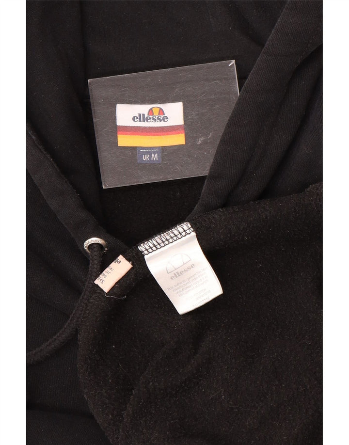 ELLESSE Hombre Sudadera con Capucha Gráfica Jersey Mediano Algodón Negro