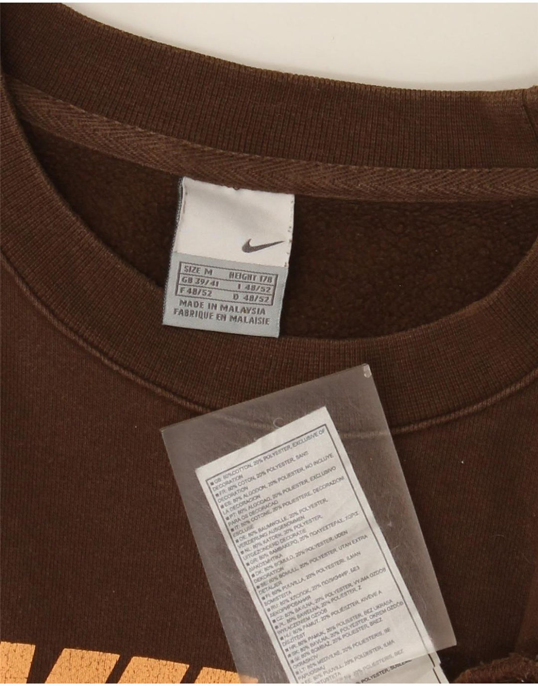 Nike - Sudadera gráfica para hombre, talla 39/41, algodón marrón medio
